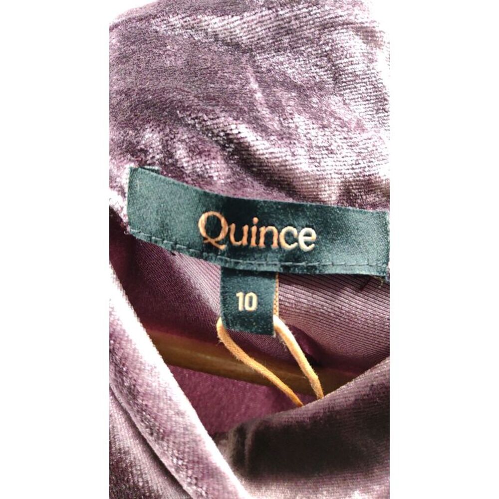 Quince Women Stretch Silk Velvet Ruched Midi Dress Wine Tasting Red 10 - Picture 3 of 3